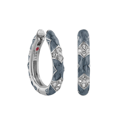 Stackable Fiesta Earrings Pavé Station Hoop marbled enamel with crystals by Lauren G Adams on Tampa Home & Garden Store