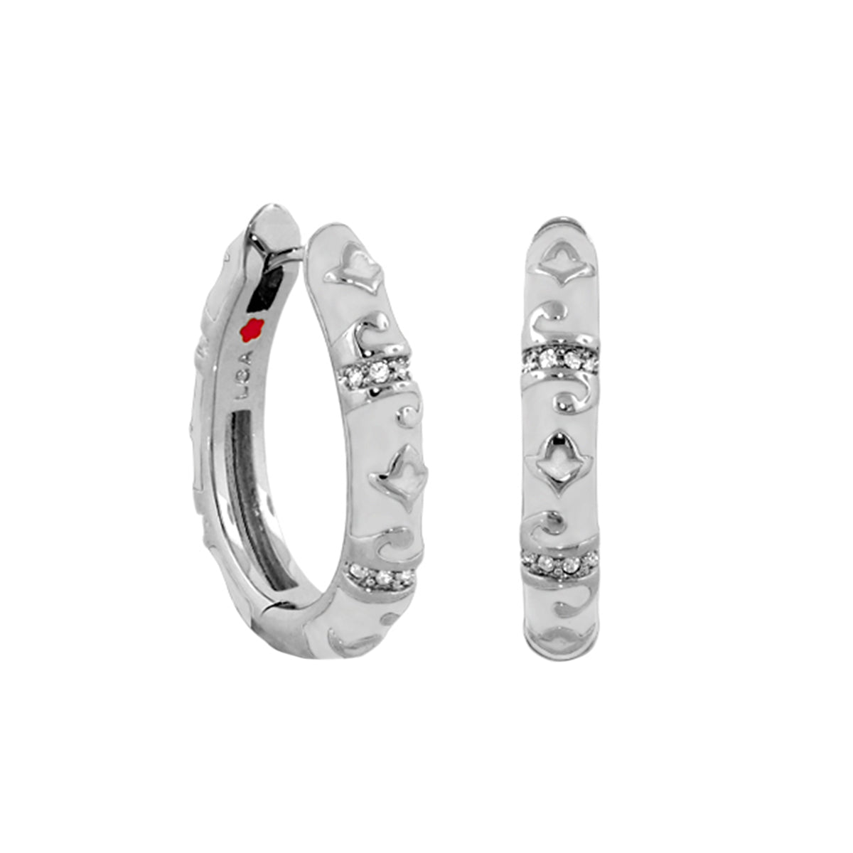 Stackable Fiesta Earrings Lozenge Pavé Hoop silver with crystal pave band Lauren G Adams on Tampa Home & Garden Store
