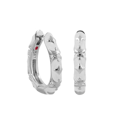 Stackable Fiesta Earrings studded hoop pair in silver tone by Lauren G Adams on Tampa Home & Garden Store