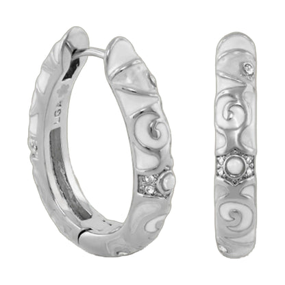 Stackable Fiesta Earrings by Lauren G Adams, silver-tone hoops with crystals, set of 3 on Tampa Home & Garden Store