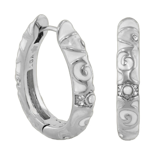 Stackable Fiesta Earrings by Lauren G Adams, silver-tone hoops with crystals, set of 3 on Tampa Home & Garden Store