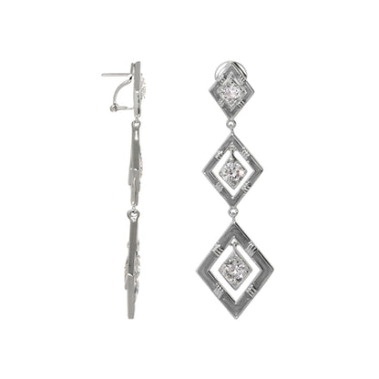 Eye for An Eye earrings by Lauren G Adams, silver-tone diamond drop pair with clear stones on Tampa Home & Garden Store