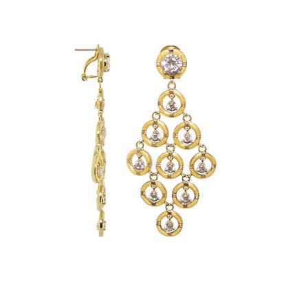 Eye for An Eye earrings gold-tone chandelier with tiered hoops crystals by Lauren G Adams on Tampa Home & Garden Store