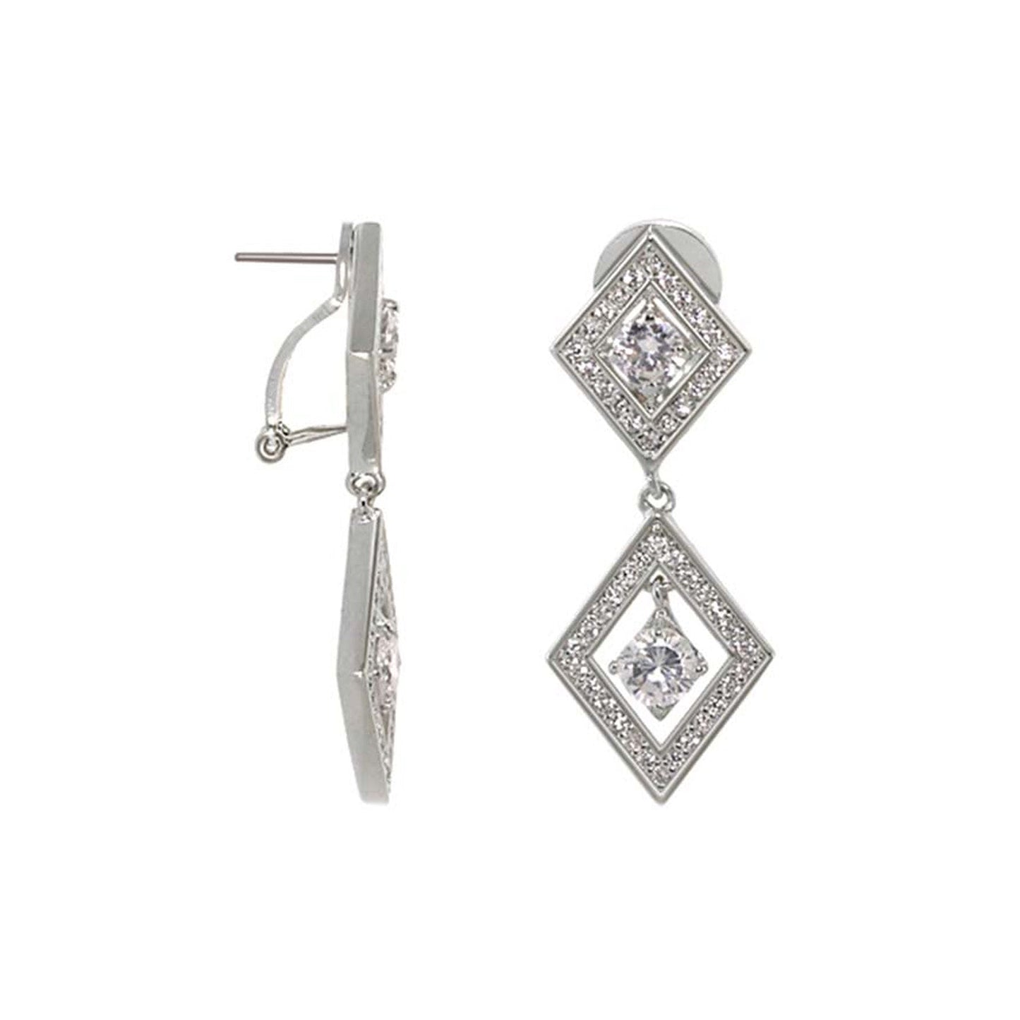 Shimmer and Glimmer chandelier earrings, silver-tone diamond-frame pavé drops by Lauren G Adams on Tampa Home & Garden Store