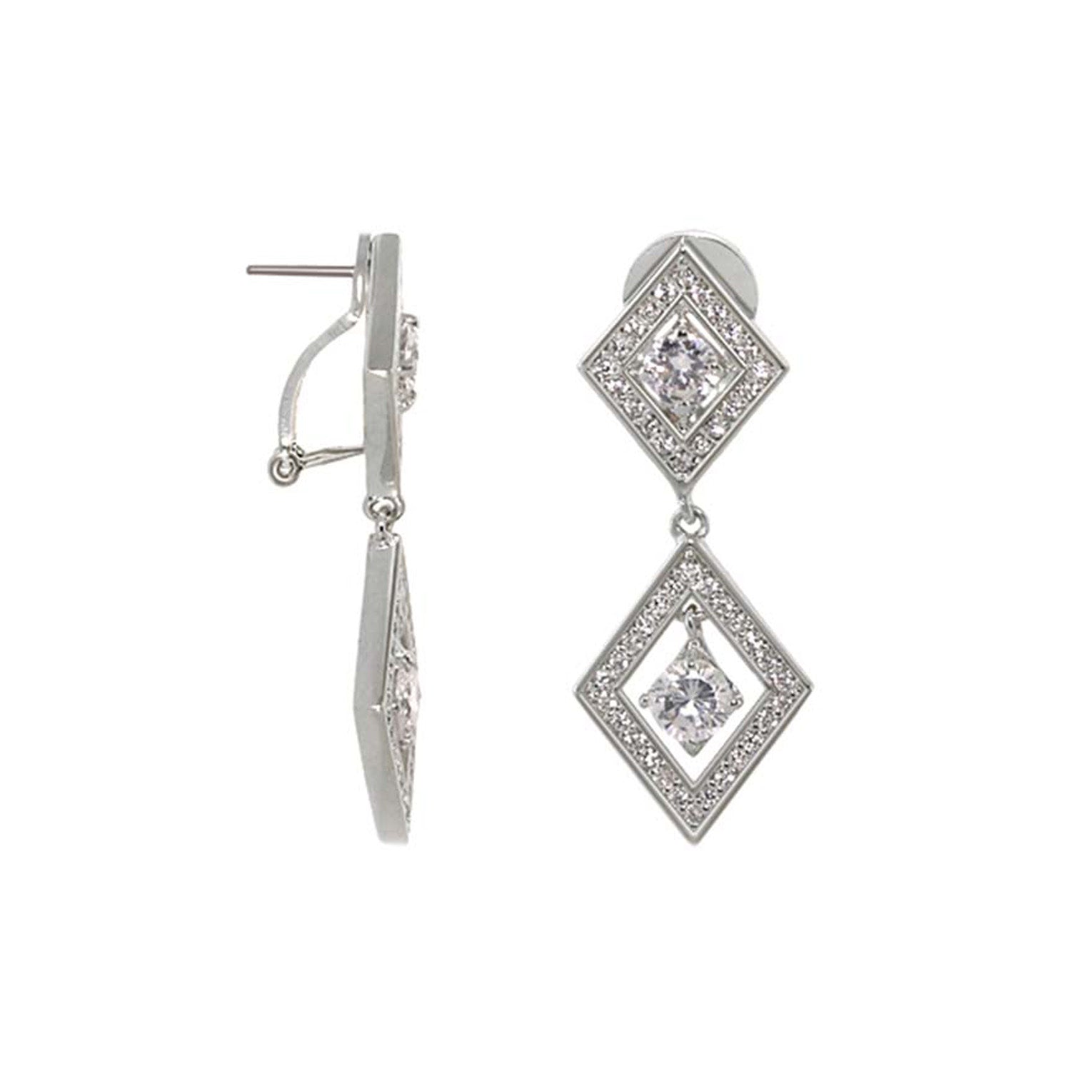 Shimmer and Glimmer chandelier earrings, silver-tone diamond-frame pavé drops by Lauren G Adams on Tampa Home & Garden Store