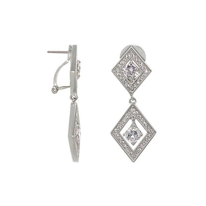Shimmer and Glimmer chandelier earrings, silver-tone diamond-frame pavé drops by Lauren G Adams on Tampa Home & Garden Store