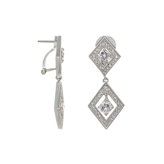 Shimmer and Glimmer chandelier earrings, silver-tone diamond-frame pavé drops by Lauren G Adams on Tampa Home & Garden Store