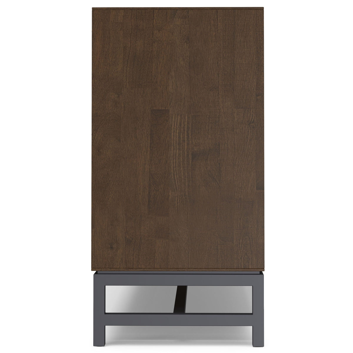 Banting sideboard buffet in dark rubberwood with a gray metal frame and mirrored drawers on Tampa Home & Garden Store