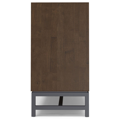 Banting sideboard buffet in dark rubberwood with a gray metal frame and mirrored drawers on Tampa Home & Garden Store