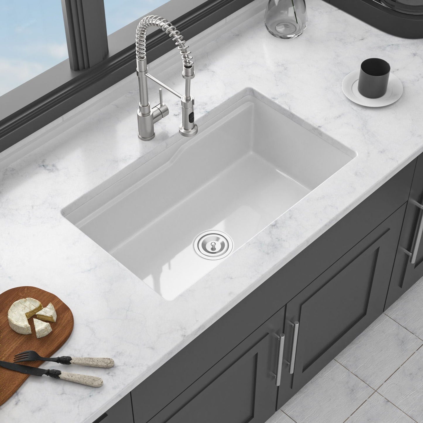 Undermount Workstation and Ceramic Kitchen Sink