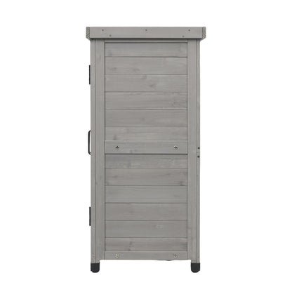 Outdoor Potting Bench With Metal Top and Cabinet