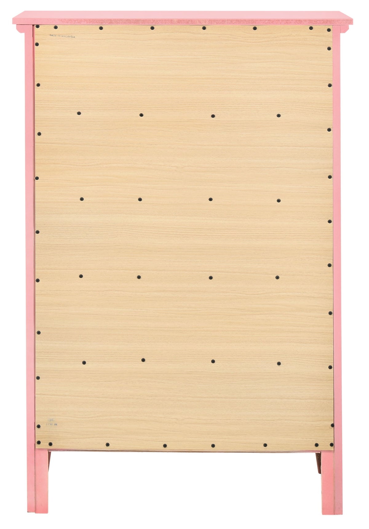 HouseOfZazla pink accent chest with natural wood veneer panel on Tampa Home & Garden Store