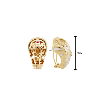 Daisy Swirl Earrings Lauren G Adams gold-tone hand-poured clip with crystals 28mm set of 2 on Tampa Home & Garden Store