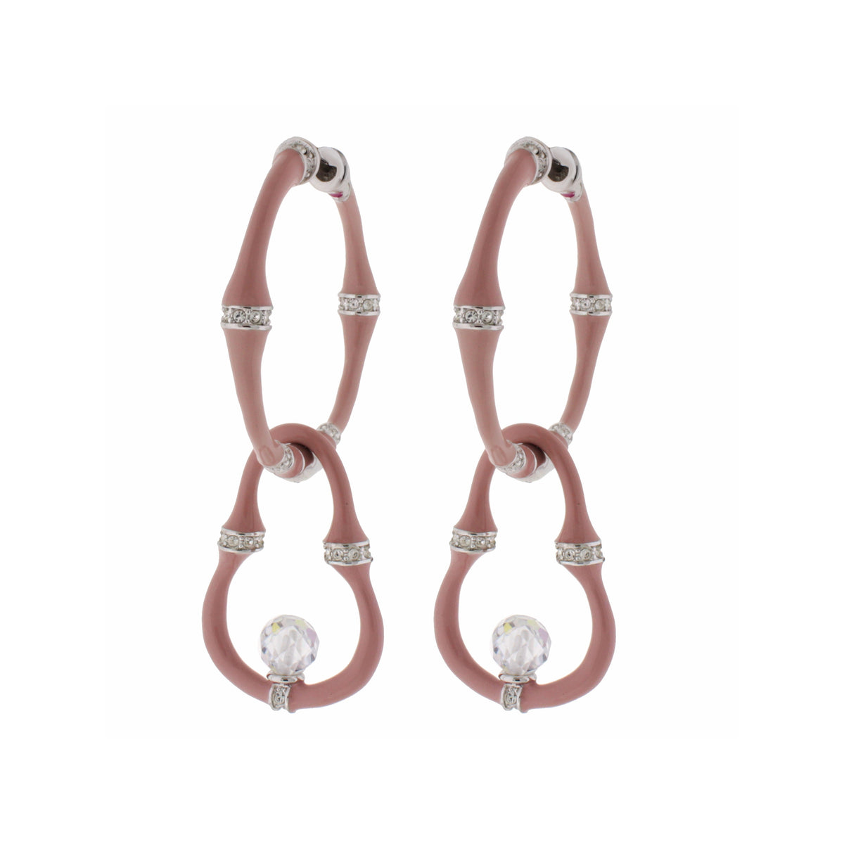 Bead Drop Bamboo Earrings by Lauren G Adams, bamboo with crystal bead, set of 4 on Tampa Home & Garden Store