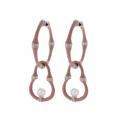 Bead Drop Bamboo Earrings by Lauren G Adams, bamboo with crystal bead, set of 4 on Tampa Home & Garden Store