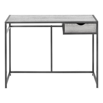 Computer Desk with gray metal frame, wood top, 1 drawer Unique Piece Furniture on Tampa Home & Garden Store