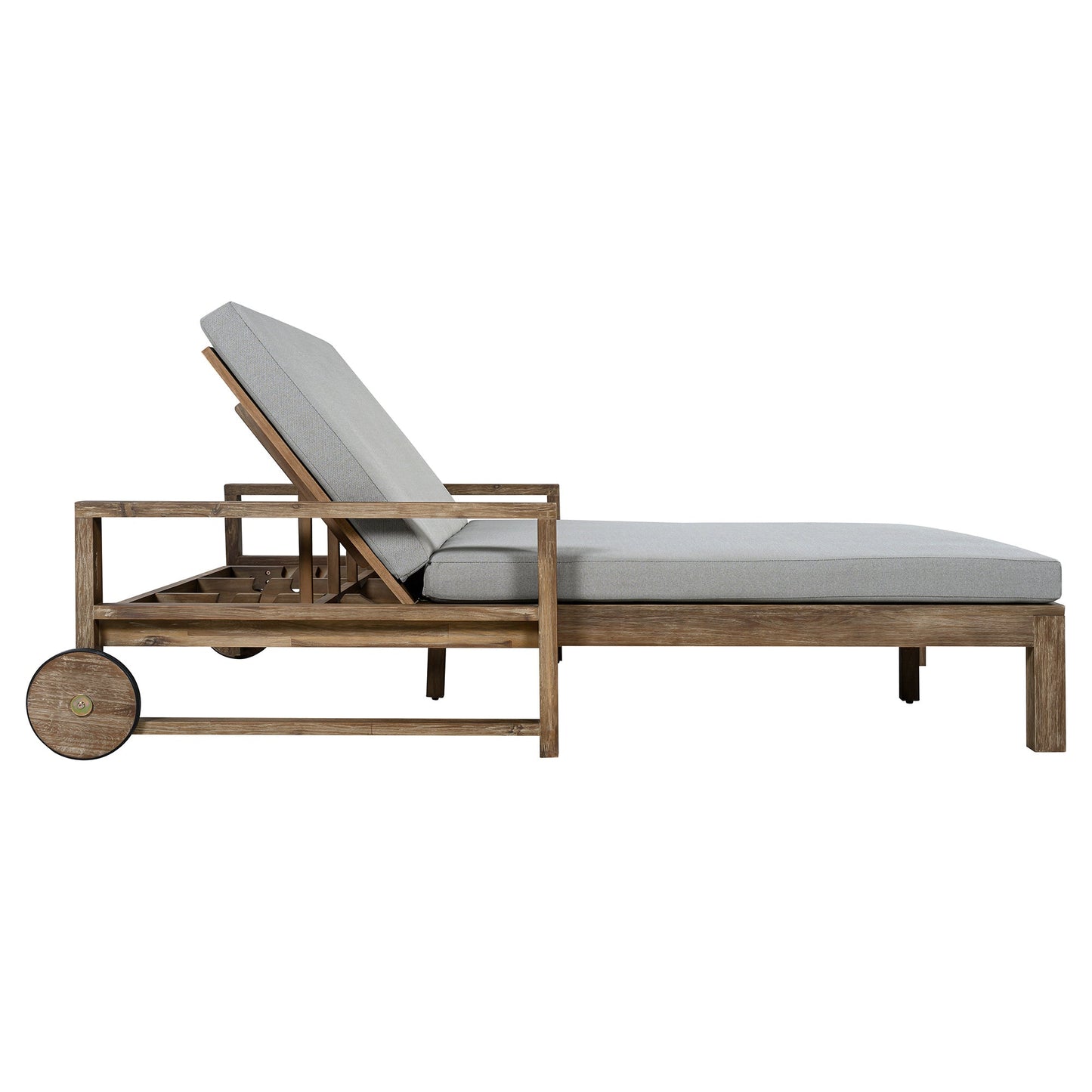 Farmhouse Wooden Outdoor Sunbed and Bench