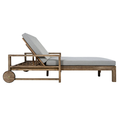 Farmhouse Wooden Outdoor Sunbed and Bench