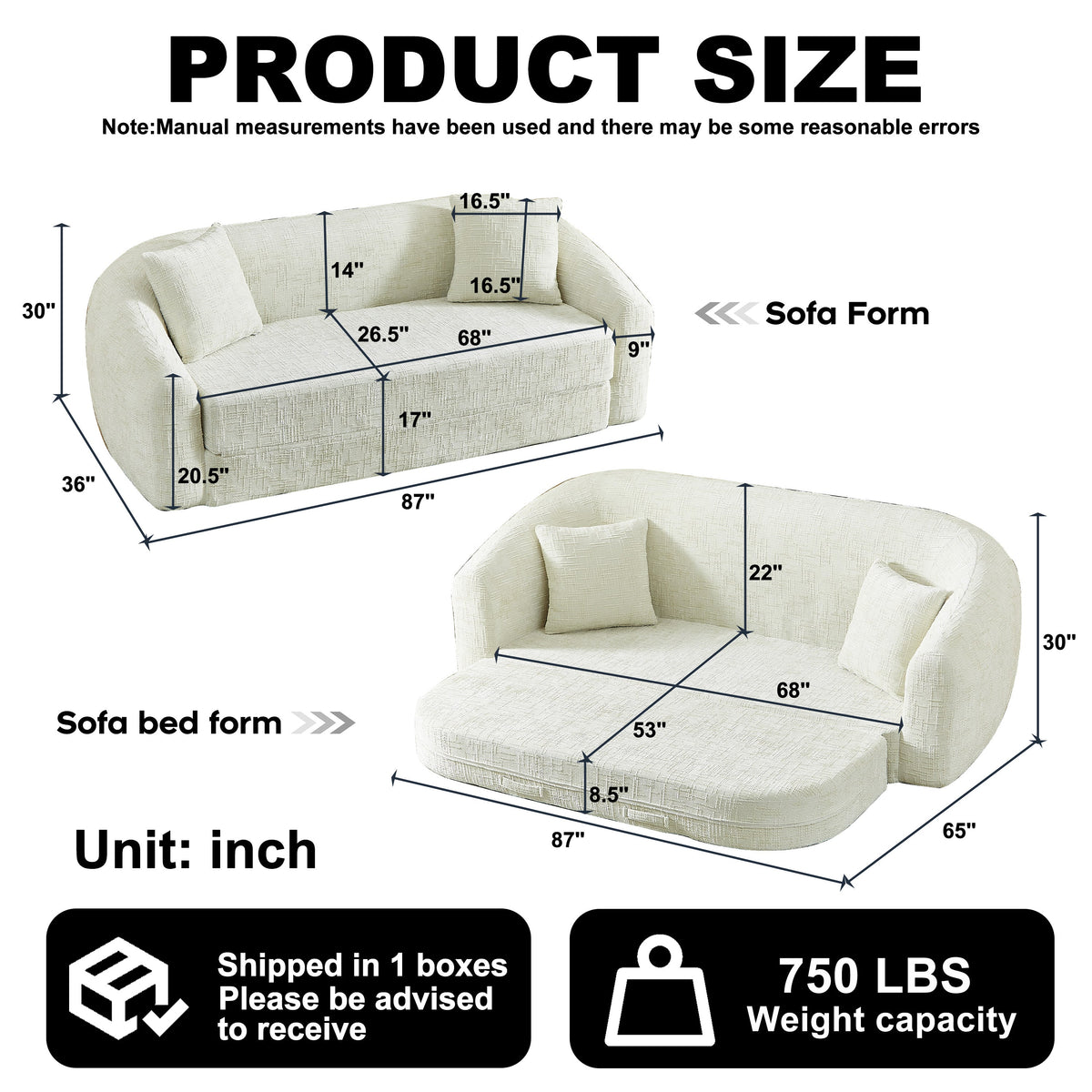 Chenille Curved Convertible Sofa And Recliner