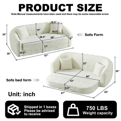 Chenille Curved Convertible Sofa And Recliner