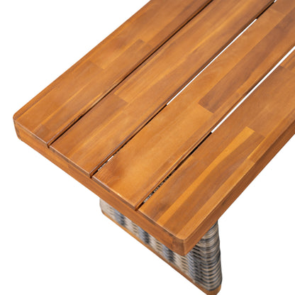Outdoor Acacia Wood Bench With Teak Finish