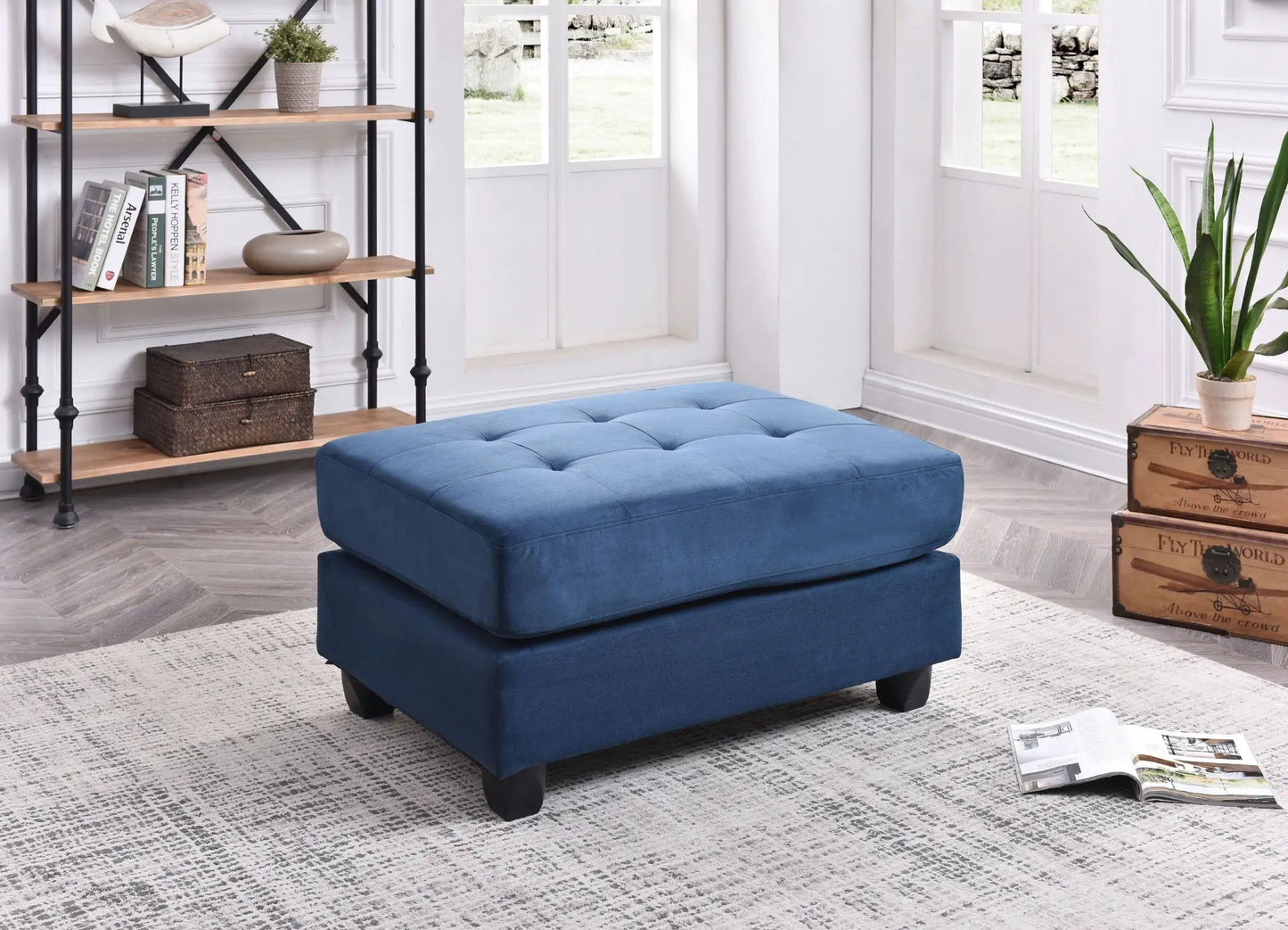 Chic Contemporary Storage Ottoman Tufted Cushion