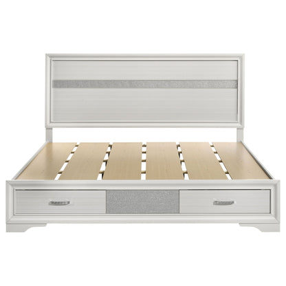 Storage platform bed 2-drawer unit in silver finish with chrome accents HouseOfZazla on Tampa Home & Garden Store