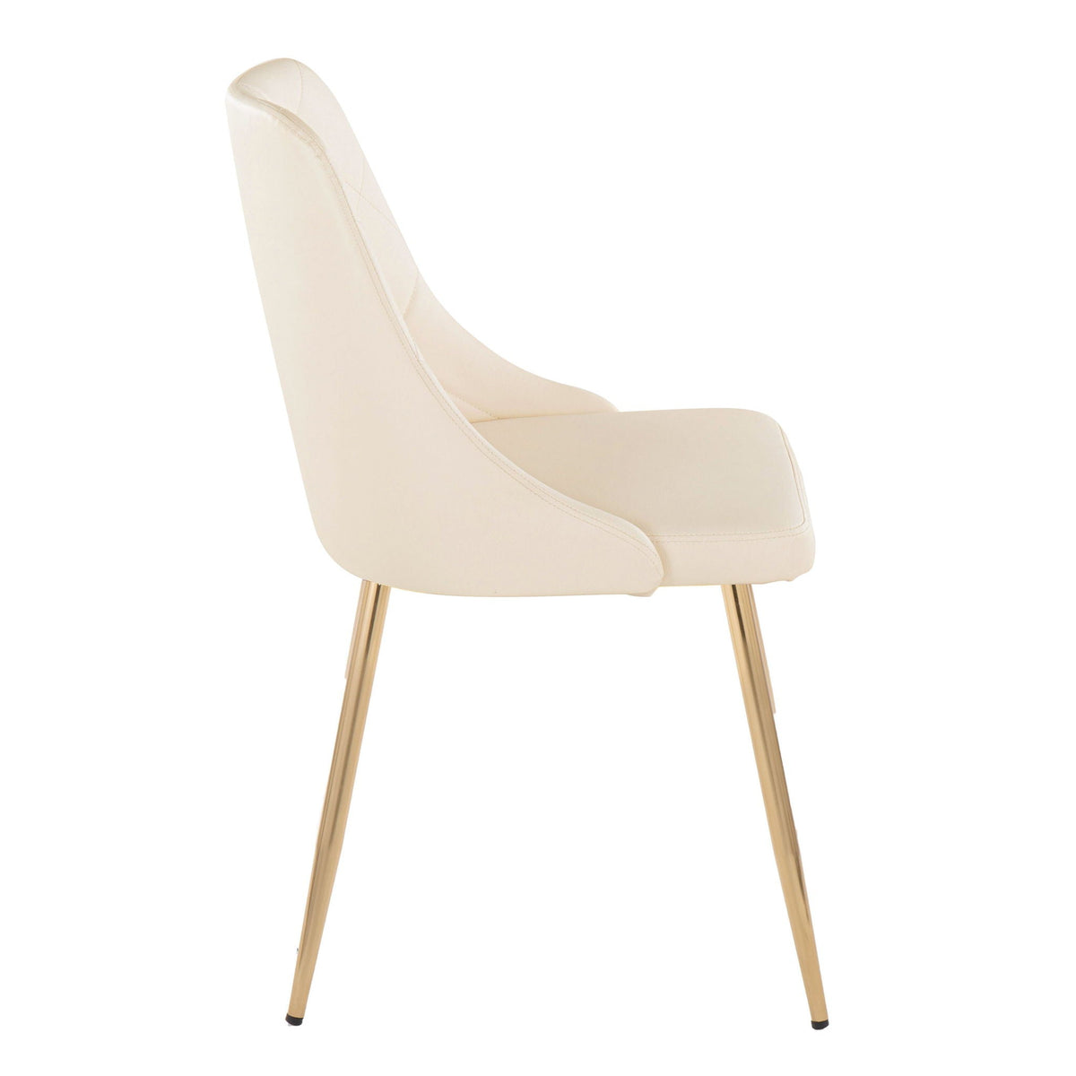 Giovanni contemporary cream dining chair set of 2 with gold metal legs by HouseOfZazla on Tampa Home & Garden Store