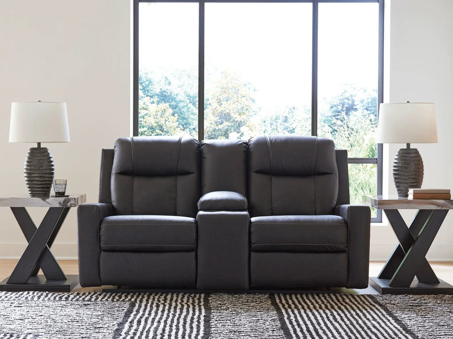Double Reclining Loveseat With Console Caramel