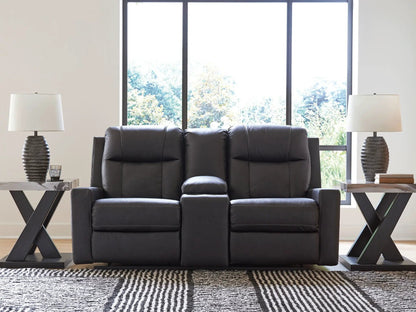 Double Reclining Loveseat With Console Caramel