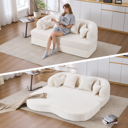 Stylish Foldable Sofa Bed and Supportive Pillows