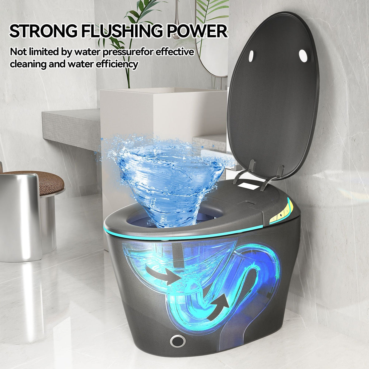 Smart Toilet With Ceramic Bidet and Matte Black by HouseOfZazla, modern toilet on Tampa Home & Garden Store