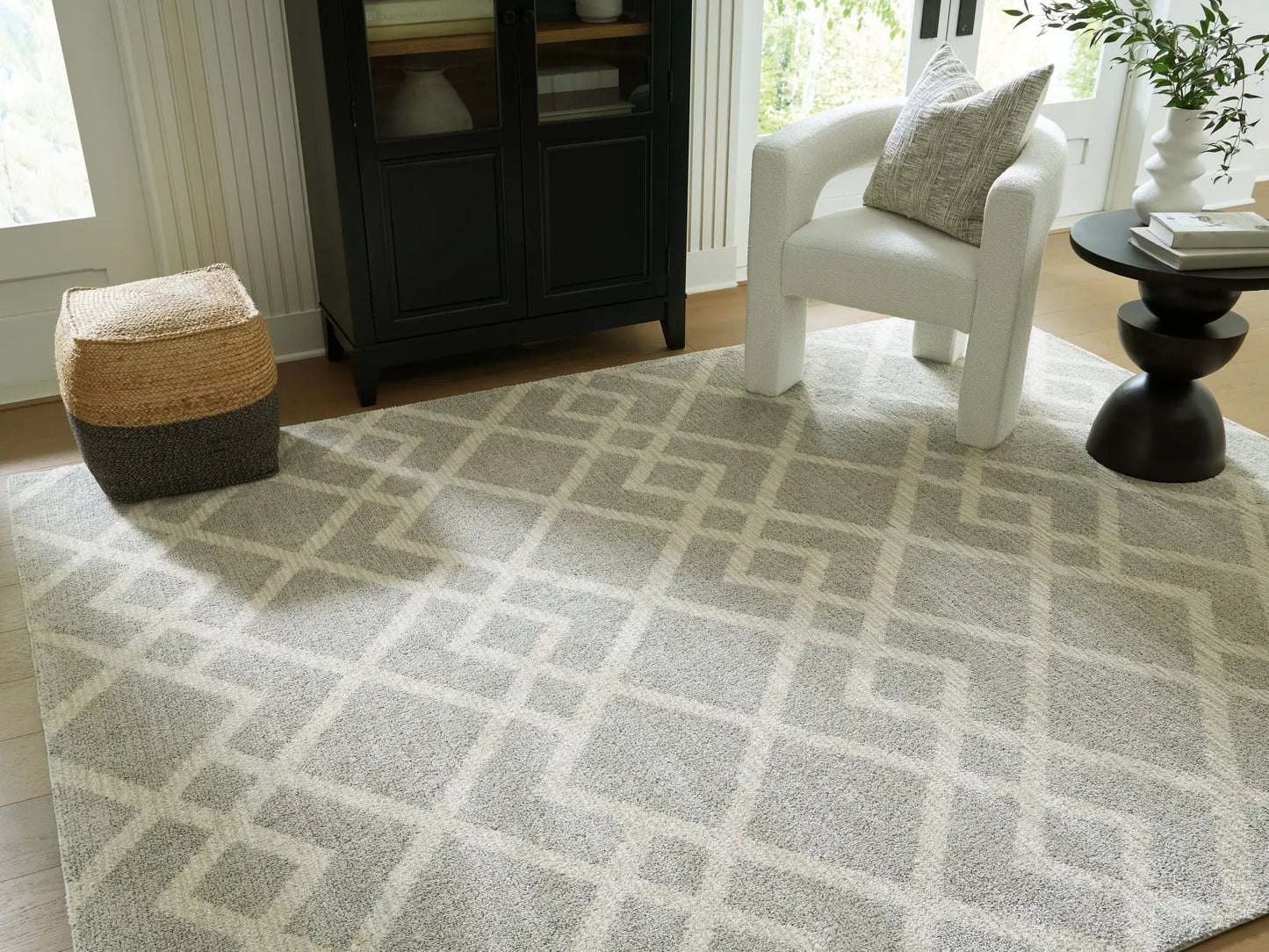 Unawick rug light gray geometric area rug by Unique Piece Furniture on Tampa Home & Garden Store