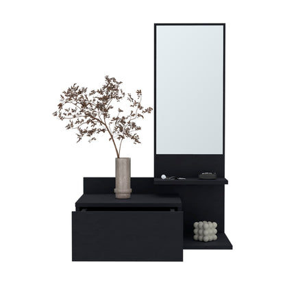 Lowell floating hallway cabinet and mirror by HouseOfZazla black frame tall mirror decor on Tampa Home & Garden Store