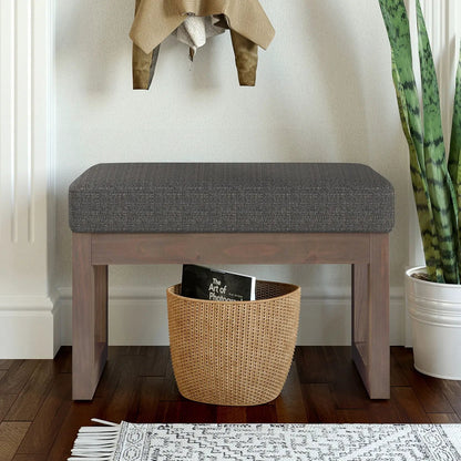 Milltown Upholstered Ottoman Bench With Driftwood
