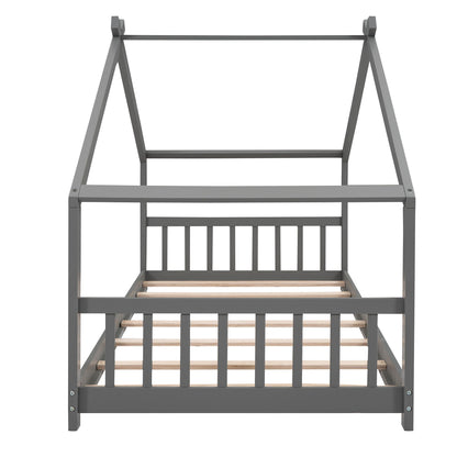 Playhouse Design Bed with Cozy Roof for Kids