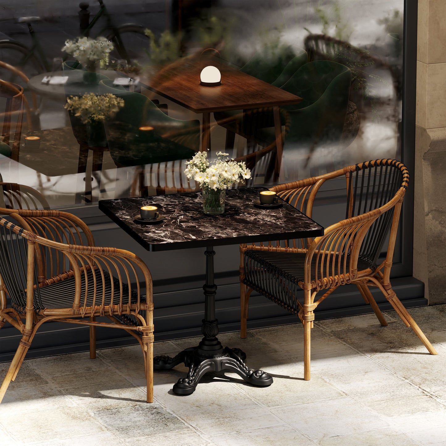 Outdoor Sintered Stone and a Modern Dining Table