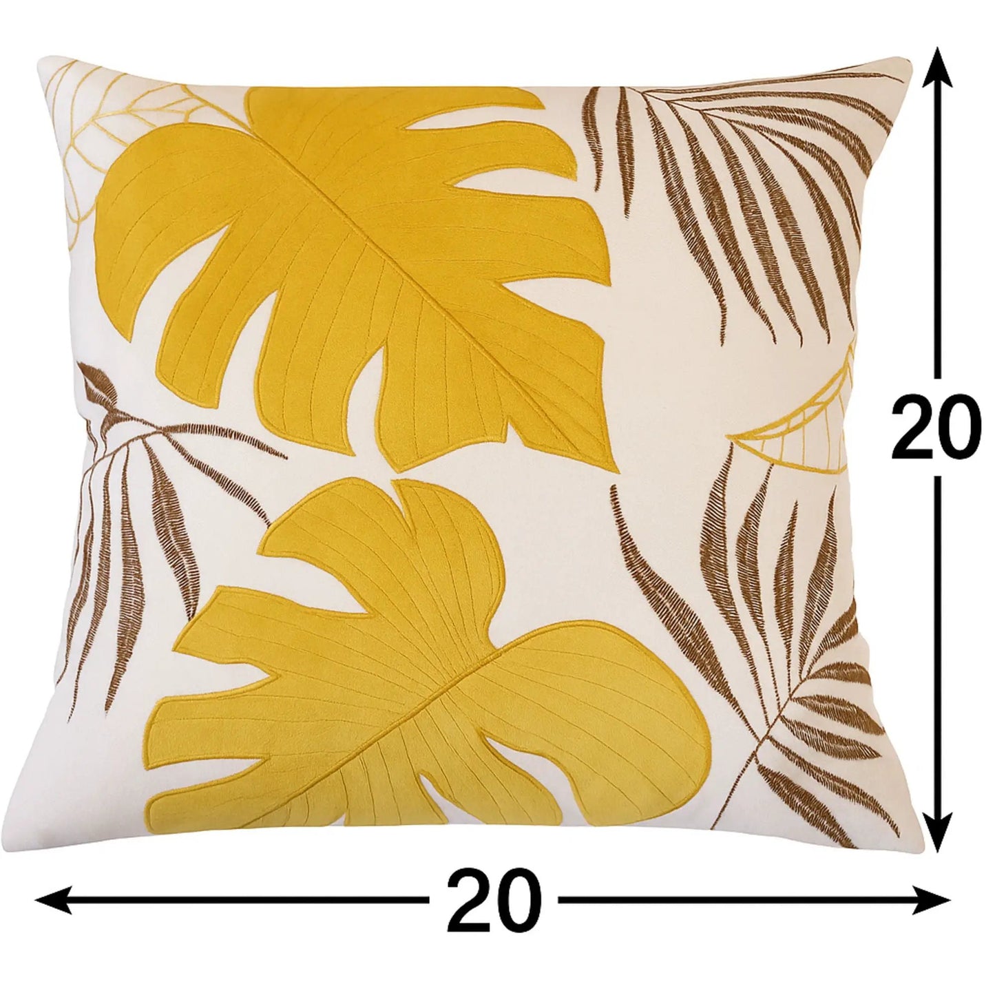 Autumn Vibes Leaf Accent Pillow 20x20 mustard yellow leaf print Unique Piece Furniture on Tampa Home & Garden Store