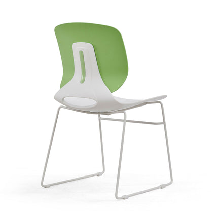 Ergonomic backrest stacking desk chairs green backrest white frame set of 4 HouseOfZazla on Tampa Home & Garden Store