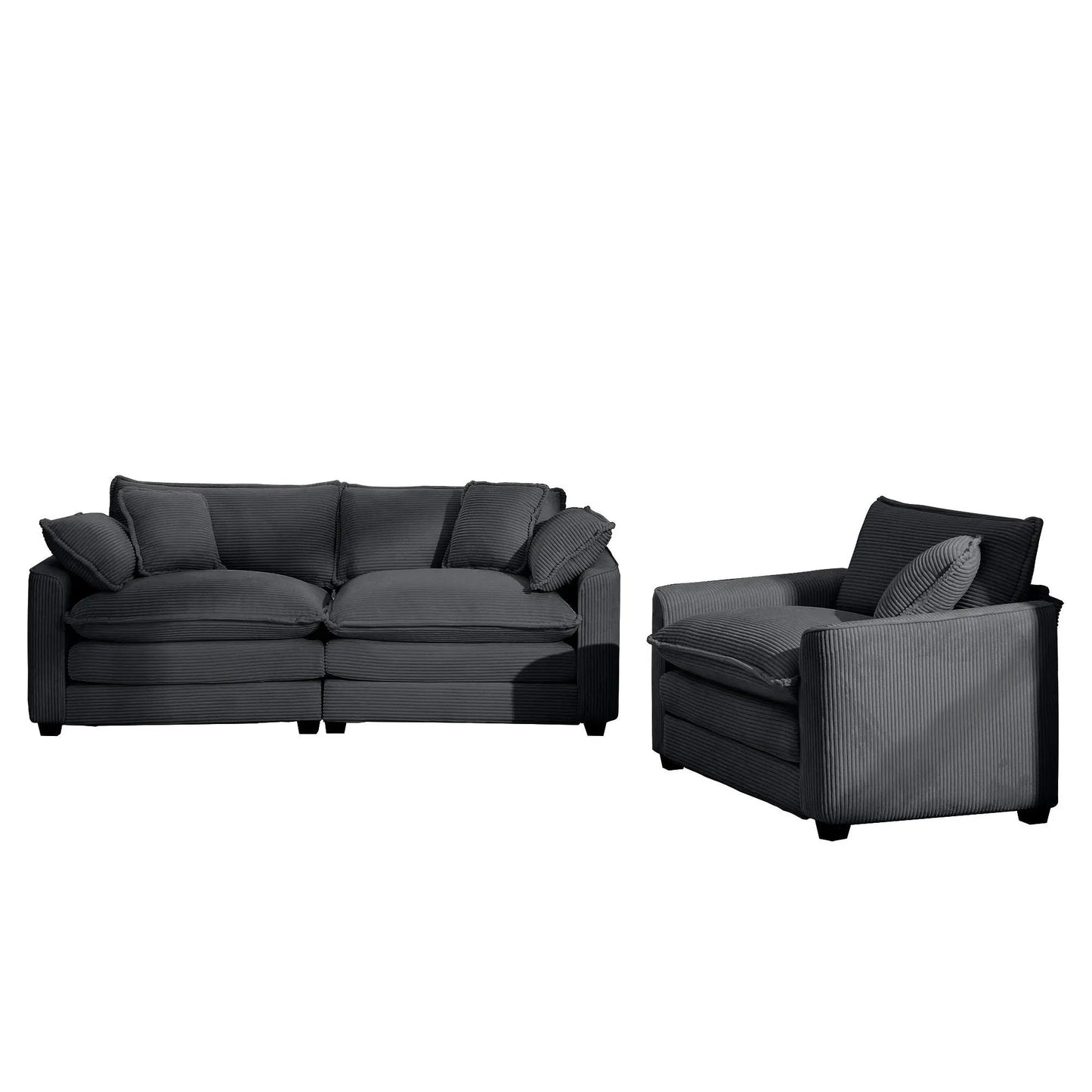 Elegant Sectional Sofa Set with Deep Seats