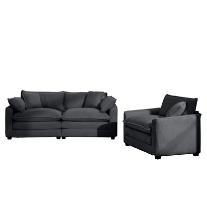 Elegant Sectional Sofa Set with Deep Seats