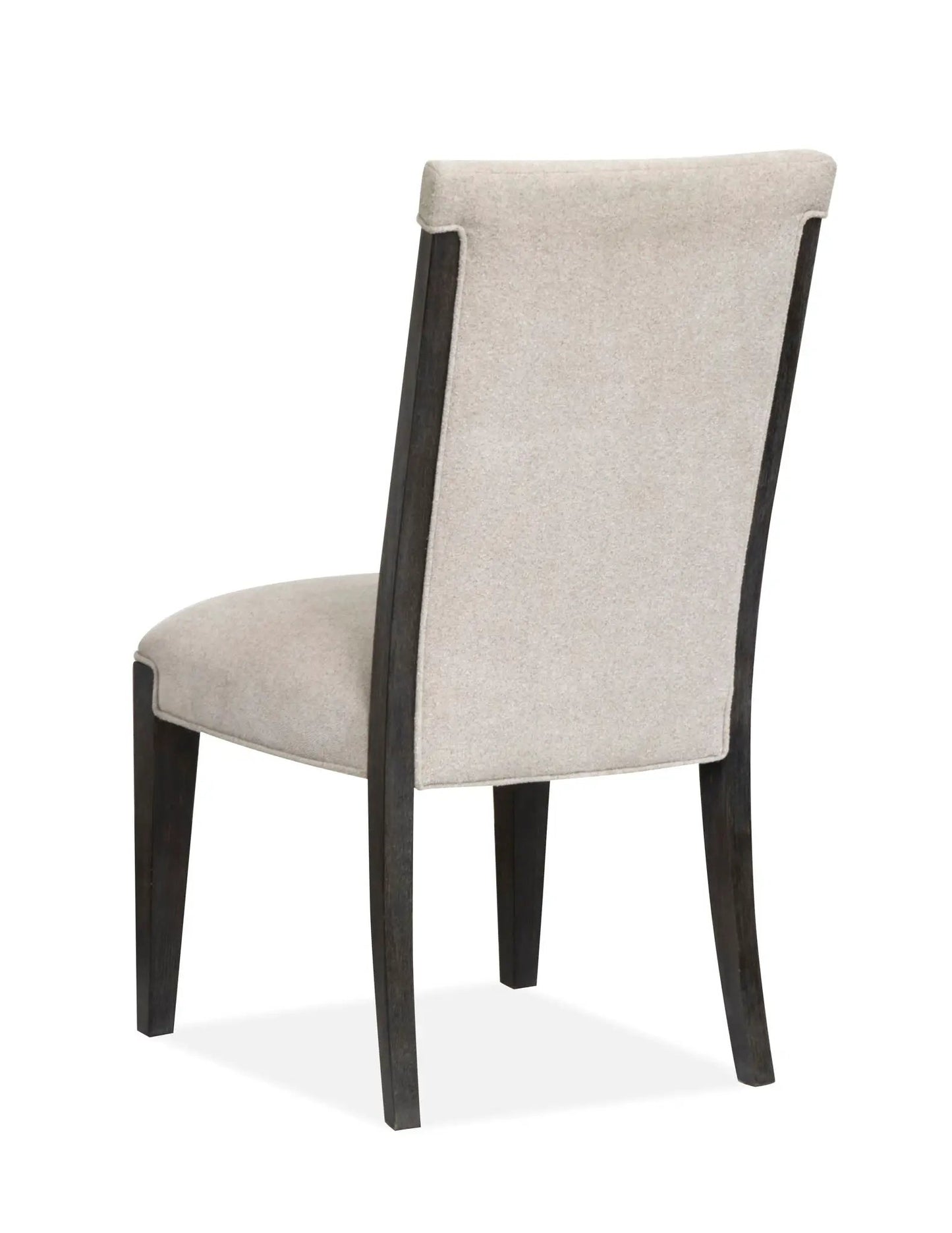 Plum Creek upholstered side chair set of 2 beige fabric with dark wood legs on Tampa Home & Garden Store
