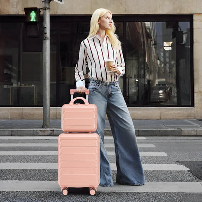 2-Piece ABS Spinner Wheel Luggage Set with Combination Lock in blush pink by HouseOfZazla on Tampa Home & Garden Store