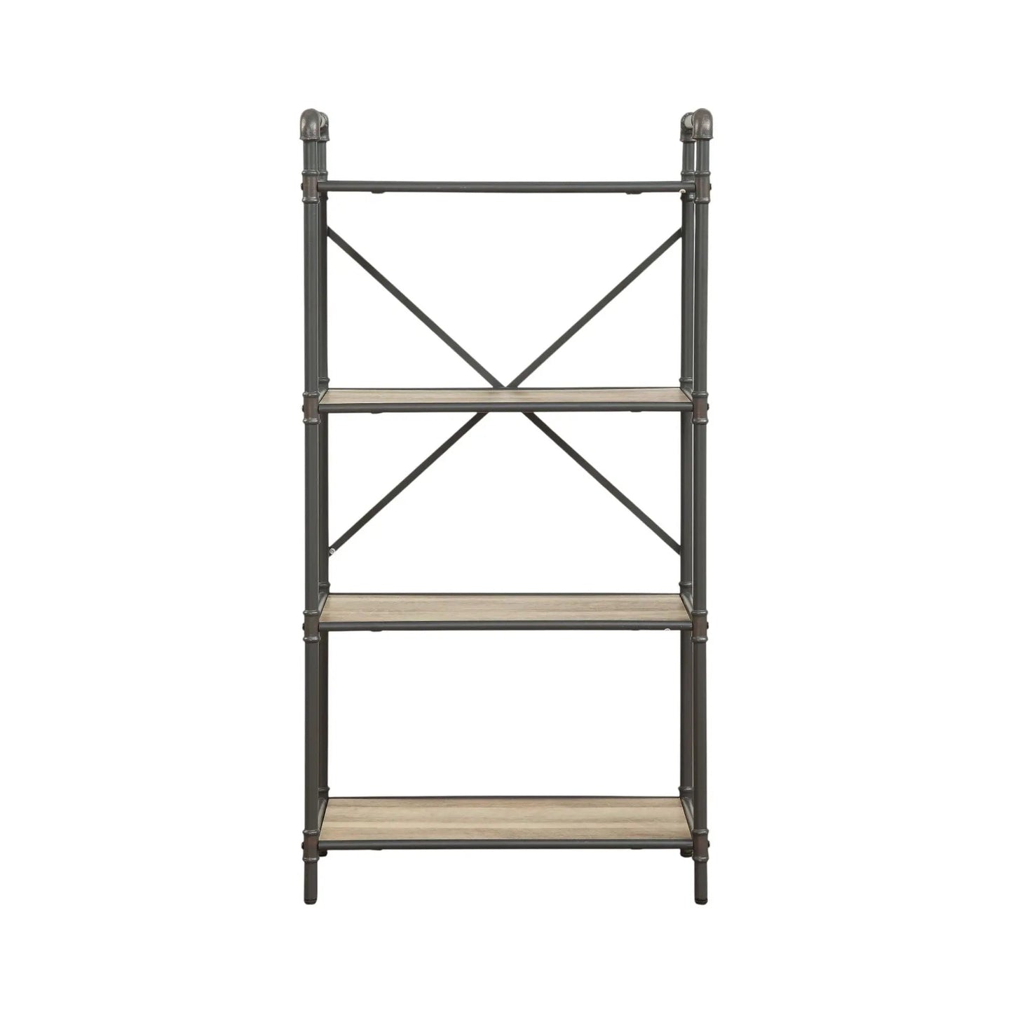 Itzel Bookshelf metal-frame etagere with wood shelves by Unique Piece Furniture on Tampa Home & Garden Store