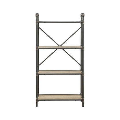 Itzel Bookshelf metal-frame etagere with wood shelves by Unique Piece Furniture on Tampa Home & Garden Store