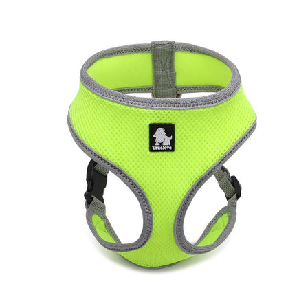 Breathable dog harness with small sling, neon lime mesh, grey trim, Truelove logo on Tampa Home & Garden Store