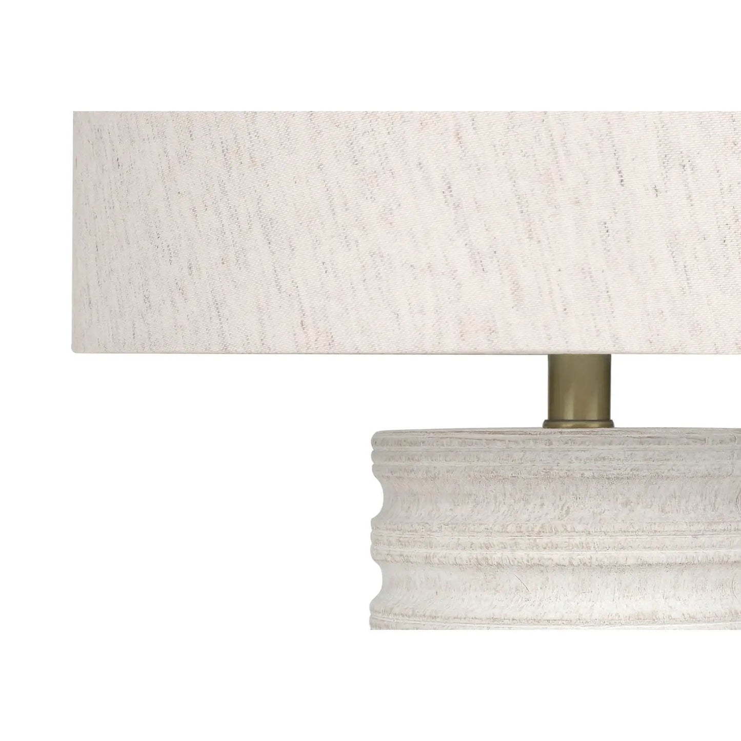 Table Lamp resin base with cream shade and brass stem, transitional style on Tampa Home & Garden Store