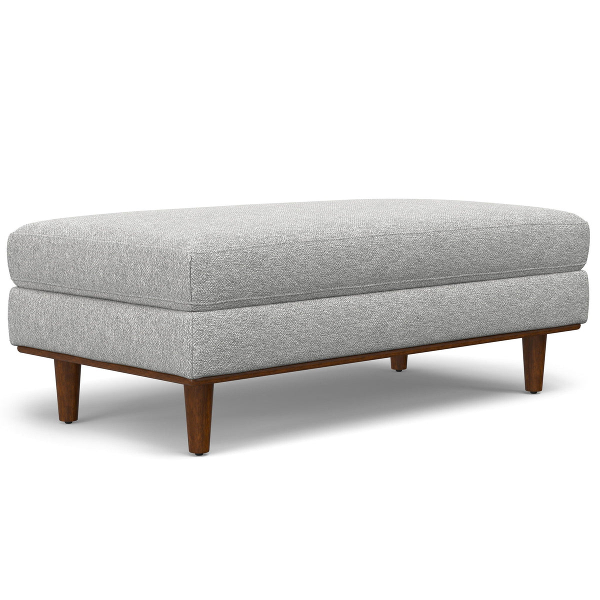 Morrison Handcrafted Ottoman and Feather Cushion, gray upholstered bench by HouseOfZazla on Tampa Home & Garden Store