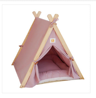 Pet tent teepee pink striped canvas with solid wood frame Sell My Stuff tents on Tampa Home & Garden Store