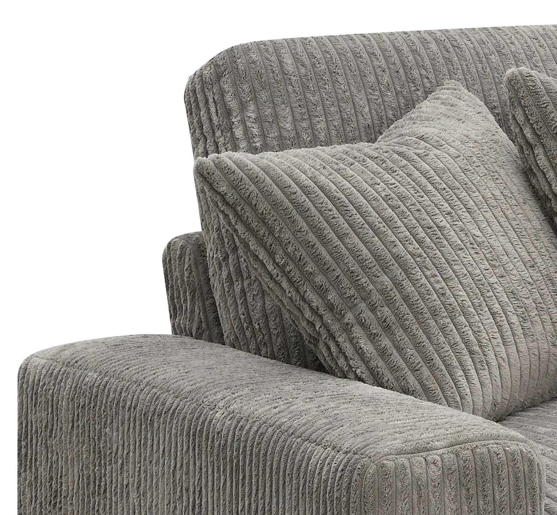Tavia gray reversible sectional sofa with ribbed corduroy fabric by Unique Piece Furniture on Tampa Home & Garden Store
